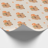 Schattige Romantische Capybara Cadeaupapier (Hoek)