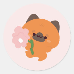 Schattige romantische Duitse herder Ronde Sticker