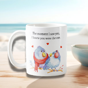 Schattige Romantische Liefdesvogels Valentijnsdag Koffiemok