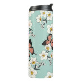  schattige romantische naadloze bloemen patteren thermosbeker (Gedraaid links)