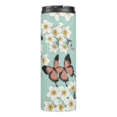  schattige romantische naadloze bloemen patteren thermosbeker (Achterkant)