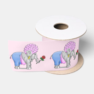 Schattige Romantische Olifant Satijnen Lint