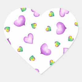 Schattige romantische paarse hart verjaardag   sticker