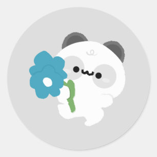 Schattige Romantische Panda Ronde Sticker