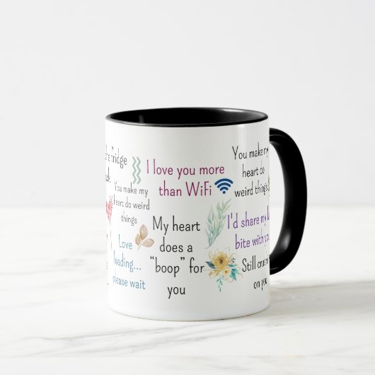 Schattige Romantische Quotes Aesthetic Mok Kunst (Voorkant rechts)