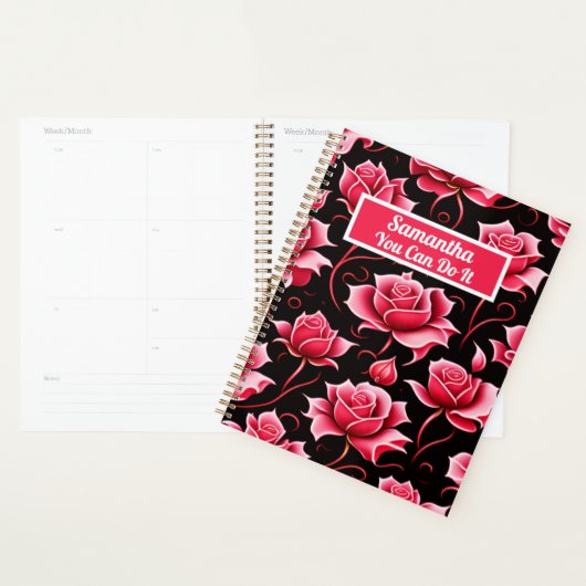 SCHATTIGE ROMANTISCHE RODE ROZEN FLORAL GEPERSONAL PLANNER (Display)