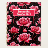 SCHATTIGE ROMANTISCHE RODE ROZEN FLORAL GEPERSONAL PLANNER (Voorkant)