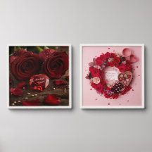schattige Romantische Roos Valentijnsdag Ingelijst