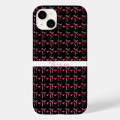 Schattige Romantische Roze Strikken & Rode Harten, Case-Mate iPhone Case (Achterkant)