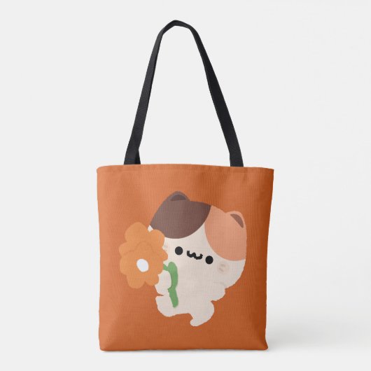 Schattige romantische schildpadkat tote bag (Achterkant)