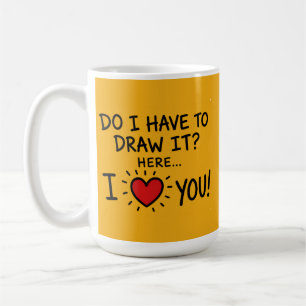 Schattige romantische typografie kunst koffiemok