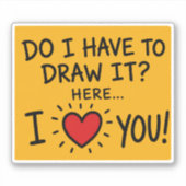 Schattige romantische typografie kunst sticker (Voorkant)