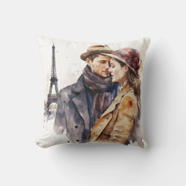 Schattige Romantische Waterverf Stelletjes in Pari Kussen