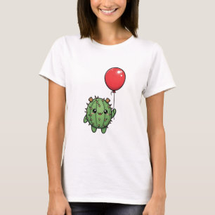 Schattige Ronde Cactus met Kurken T-shirt