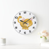 Schattige Ronde Kaneelkleurige Huiskat Grote Klok (Huis)