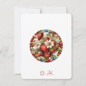 Schattige rood aardbei blauw bessen lief modern sc notitiekaartje (Achterkant)