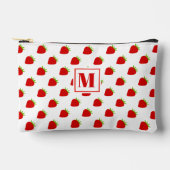 Schattige rood aardbeienpatroon monogram etui (Voorkant)