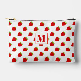 Schattige rood aardbeienpatroon monogram etui