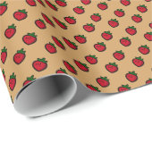 Schattige rood aardbeienpatroon voor veganisten cadeaupapier (Rol Hoek)