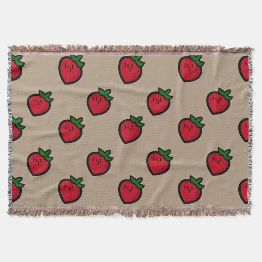 Schattige rood aardbeienpatroon voor veganisten deken (Voorkant)