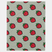 Schattige rood aardbeienpatroon voor veganisten fleece deken (Voorkant)