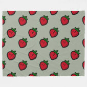 Schattige rood aardbeienpatroon voor veganisten fleece deken (Voorkant (Horizontaal))