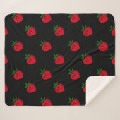 Schattige rood aardbeienpatroon voor veganisten sherpa deken (Voorkant (horizontaal))