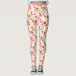 Schattige rood aardbeienvruchtenpatroon leggings<br><div class="desc">Een zoet rood en roze aardbeien- en bloemmotief siert deze leggings. Een leuk,  stijlvol fruitpatroon voor meisjes. Ontworpen voor u door Blackberry Boulevard.</div>