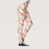 Schattige rood aardbeienvruchtenpatroon leggings (Rechts)