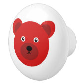 Schattige rood Beer Keramische Knop (Rechts)