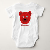 Schattige rood Beer Romper (Achterkant)