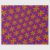 Schattige rood bloemmotief cadeaupapier (Vlak)