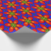 Schattige rood bloemmotief cadeaupapier (Hoek)