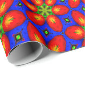 Schattige rood bloemmotief cadeaupapier (Rol Hoek)