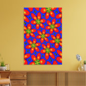 Schattige rood bloemmotief canvas afdruk (Insitu (Woonkamer))