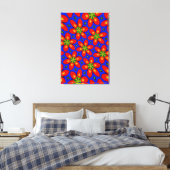 Schattige rood bloemmotief canvas afdruk (Insitu (Slaapkamer))
