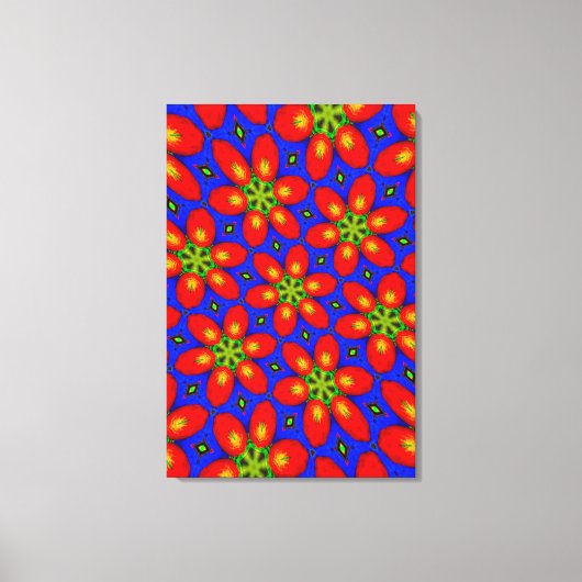 Schattige rood bloemmotief canvas afdruk (Voorkant)