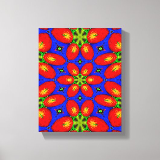 Schattige rood bloemmotief canvas afdruk (Voorkant)