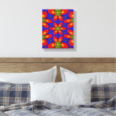 Schattige rood bloemmotief canvas afdruk (Insitu (Slaapkamer))