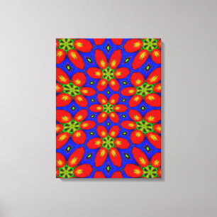 Schattige rood bloemmotief canvas afdruk