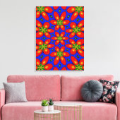 Schattige rood bloemmotief canvas afdruk (Insitu (Woonkamer))