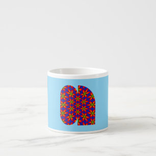 Schattige rood bloemmotief espresso kop