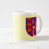 Schattige rood bloemmotief grote koffiekop (Voorkant rechts)