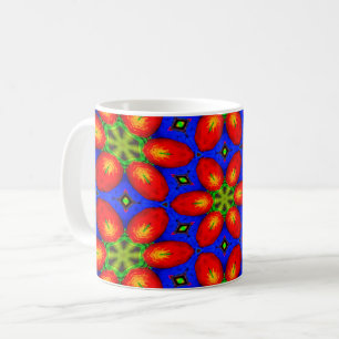 Schattige rood bloemmotief koffiemok