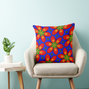 Schattige rood bloemmotief kussen