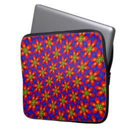 Schattige rood bloemmotief laptop sleeve