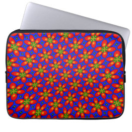 Schattige rood bloemmotief laptop sleeve