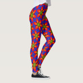 Schattige rood bloemmotief leggings (Rechts)