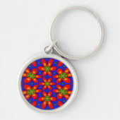 Schattige rood bloemmotief sleutelhanger (Voorkant)