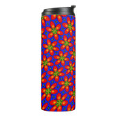 Schattige rood bloemmotief thermosbeker (Gedraaid links)